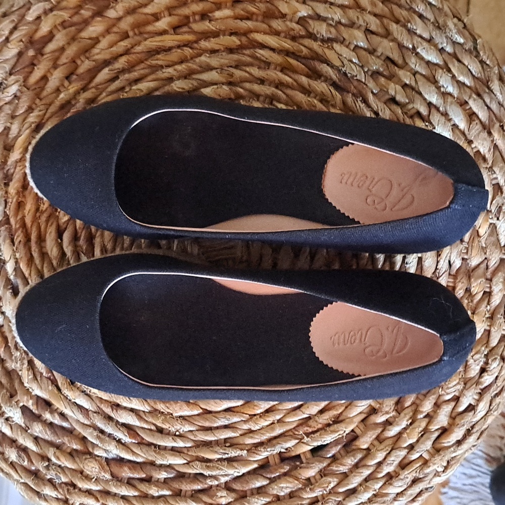 J.CREW Womens Classic Preppy Summer Black Canvas 3.25" Wedge Espadrilles S-8 - Picture 6 of 8